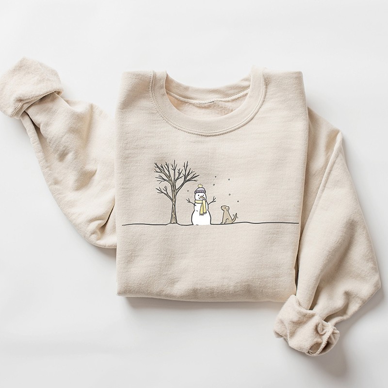 Custom Christmas Snowman Sweatshirt Christmas Crewneck for Women