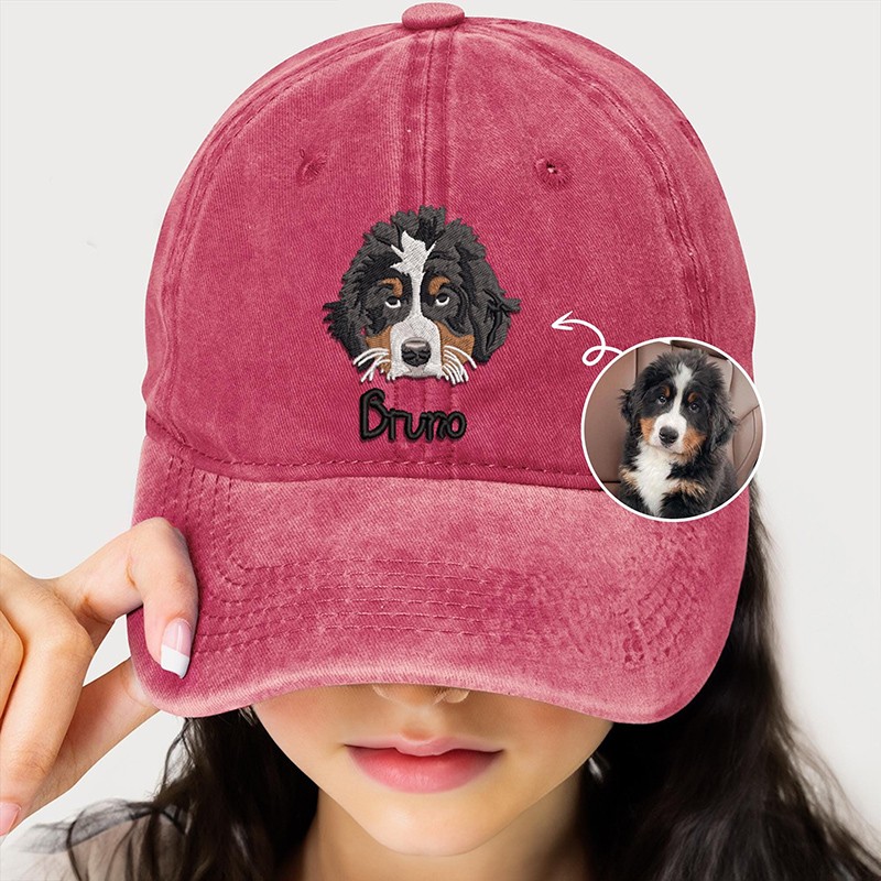 Custom Pet Embroidery Pet Lover Portrait Cap