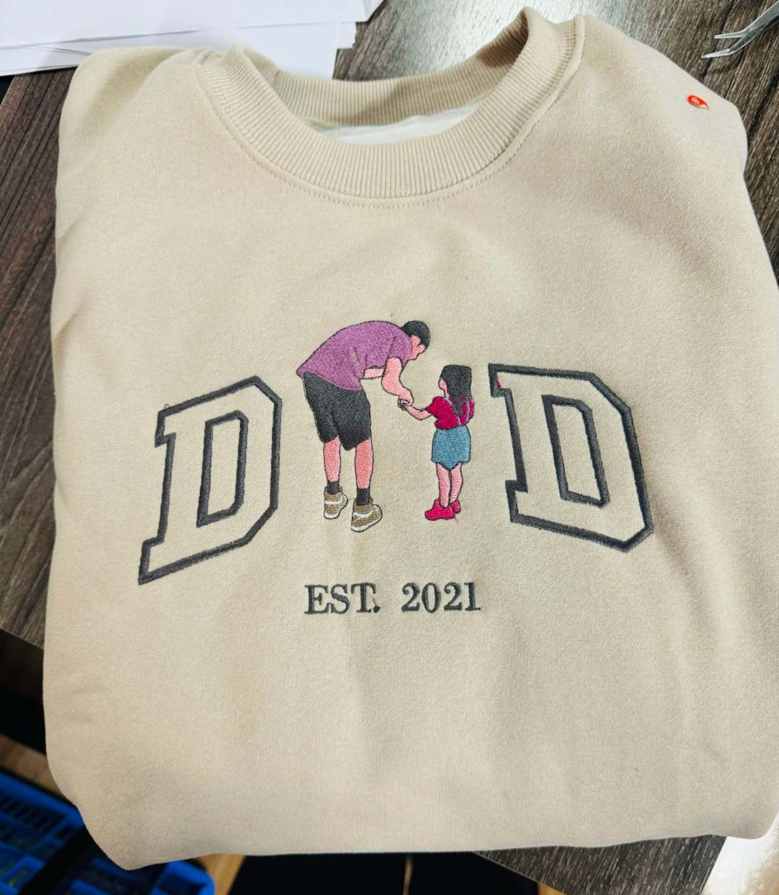 Personalized Portrait from Photo Sweatshirt Embroidered, Hoodie Funny Dad Hoodies Fathers Day Gift