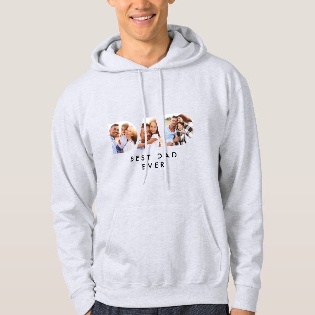 Dad multi photo modern typography child gift hoodie