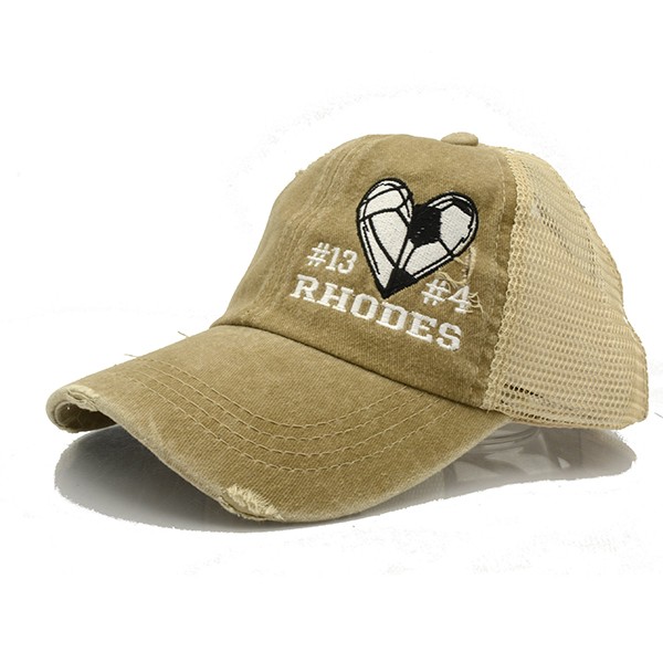 Softball Baseball heart, Custom Number Personalized Cap, OR any Sports Criss Cross Ponytail Messy Bun Cap Baseball Mom