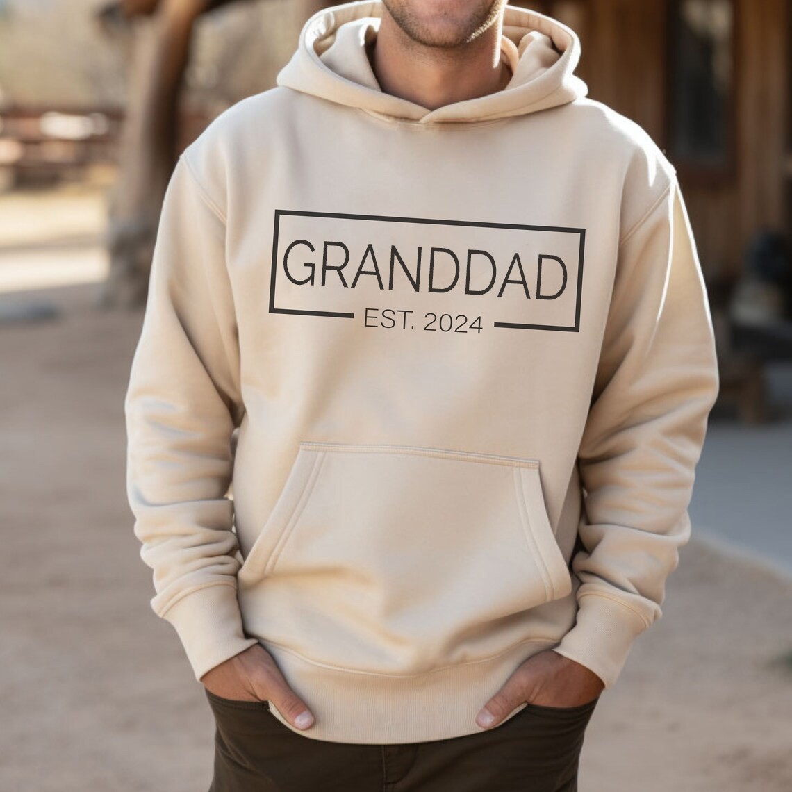 Personalized DAD GRANDAD EST Sweatshirt with Kids' Names on Sleeve Father's Day Gift