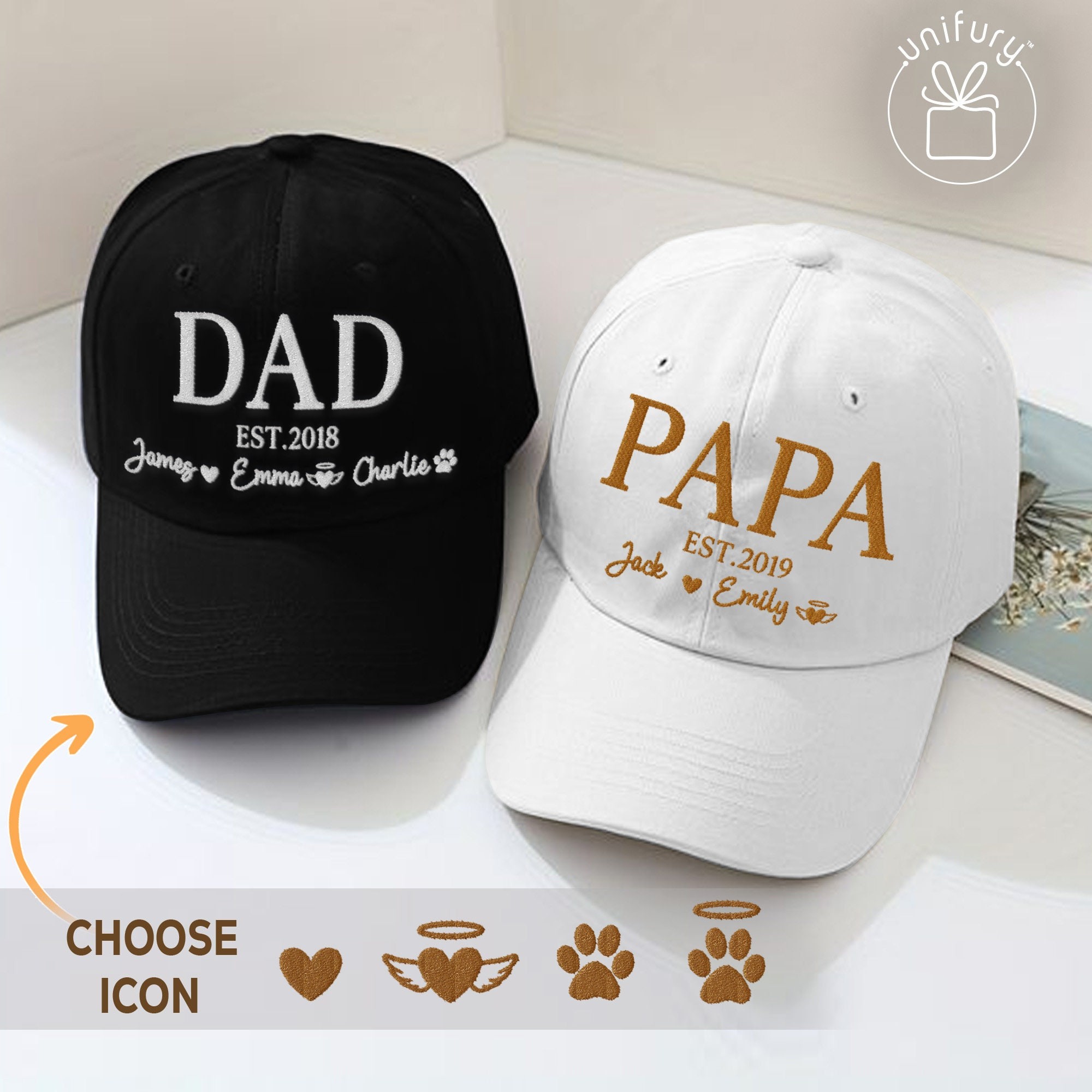 Custom Daddy Est Year With Name, Grandpa Cap With Date Embroidered Hat