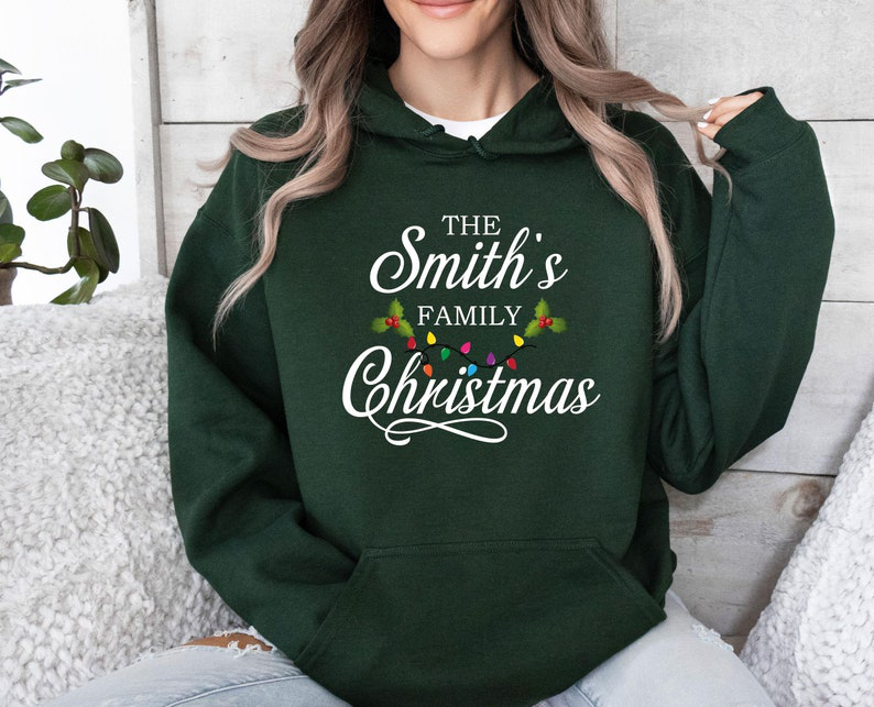 Personalized Christmas Family Hoodie Christmas Party Gift