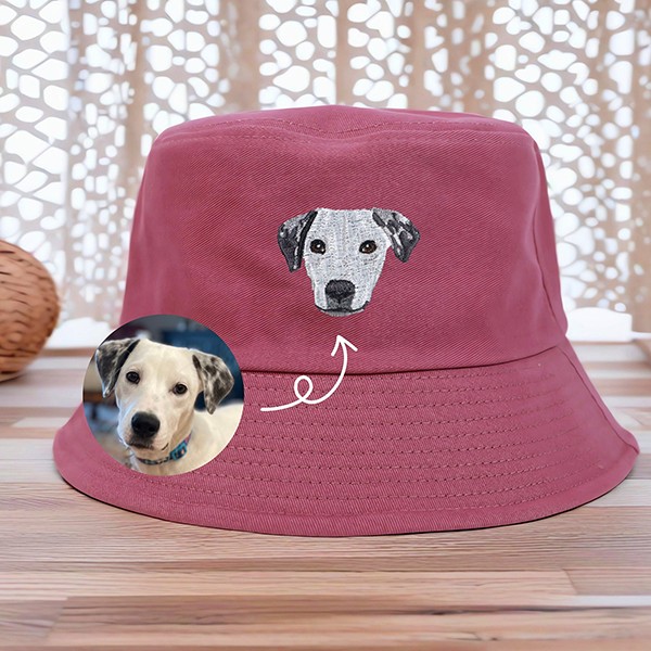 Custom Embroidered Pet Hat Using Pet Photo Bucket Hat