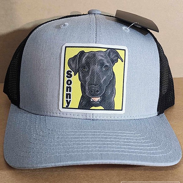 Custom Pet  canvas burlap Patch trucker Hat with photo