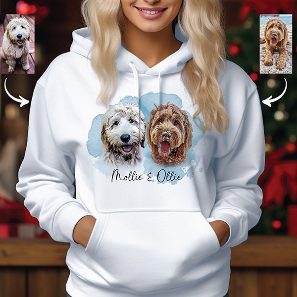  Custom Dog Hoodie Personalized Pet Hooded Sweatshirt