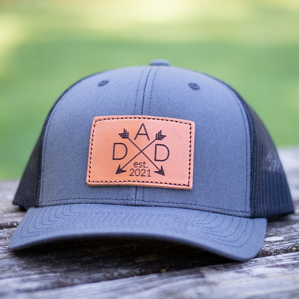 Custom DAD Leather Patch Hat Fathers Day Hat